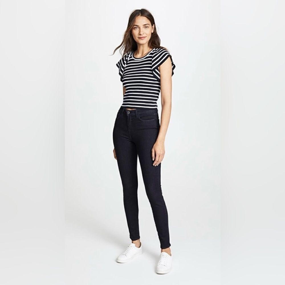 L’AGENCE Marguerite High Rise Skinny Jeans in Noir Black Size 26